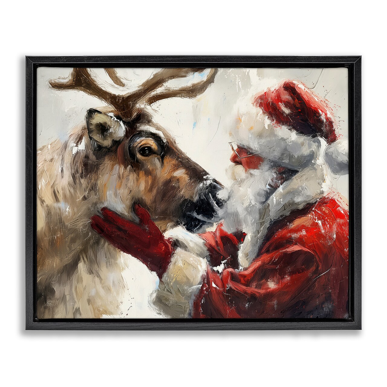 Stupell Industries Traditional Santa & Reindeer Floating Frame Design by Arlington Prints